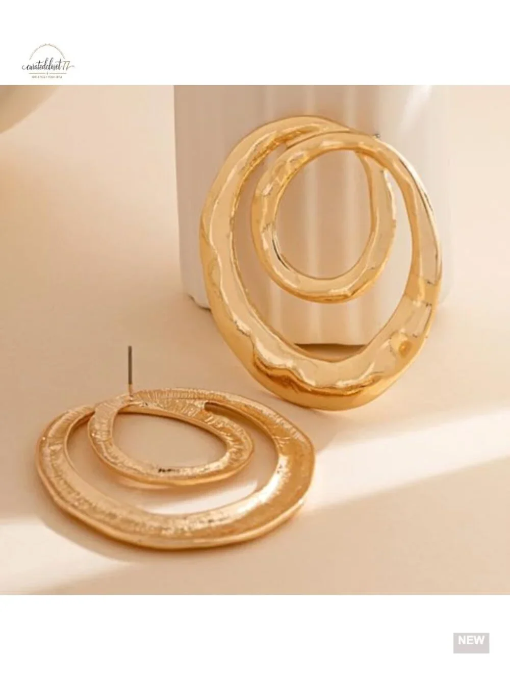 Chunky Geometric Dangle Earrings Large Round Statement Drop